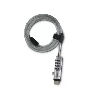 Hama kabel zabezpieczający USB srebrny, przezroczysty 1,8 m