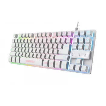 Trust GXT 833W Thado klawiatura Gaming USB QWERTZ Niemiecki Biały