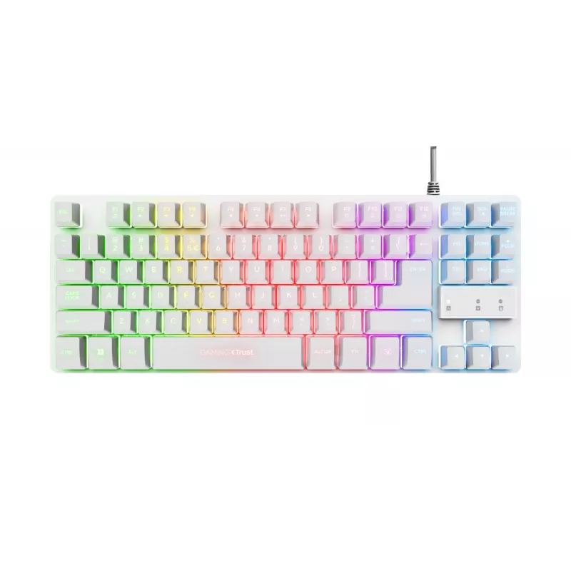 Trust GXT 833W Thado klawiatura Gaming USB QWERTZ Niemiecki Biały