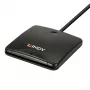 Lindy USB 2.0 Smart Card Reader, USB, Czarny, 1.2 m, 480 MB/s, 2 lata, CE, Federal Communications Commission (FCC), REACH, RoHS