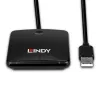 Lindy USB 2.0 Smart Card Reader, USB, Czarny, 1.2 m, 480 MB/s, 2 lata, CE, Federal Communications Commission (FCC), REACH, RoHS