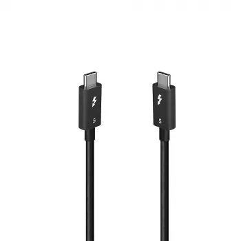 Kabel Lindy Thunderbolt 5 1 m, 80 Gbps, pasywny, męski, męski, 1 m, 80 Gbit/s, czarny, nikiel