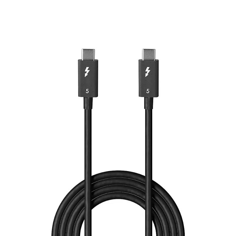 Kabel Lindy Thunderbolt 5 1 m, 80 Gbps, pasywny, męski, męski, 1 m, 80 Gbit/s, czarny, nikiel