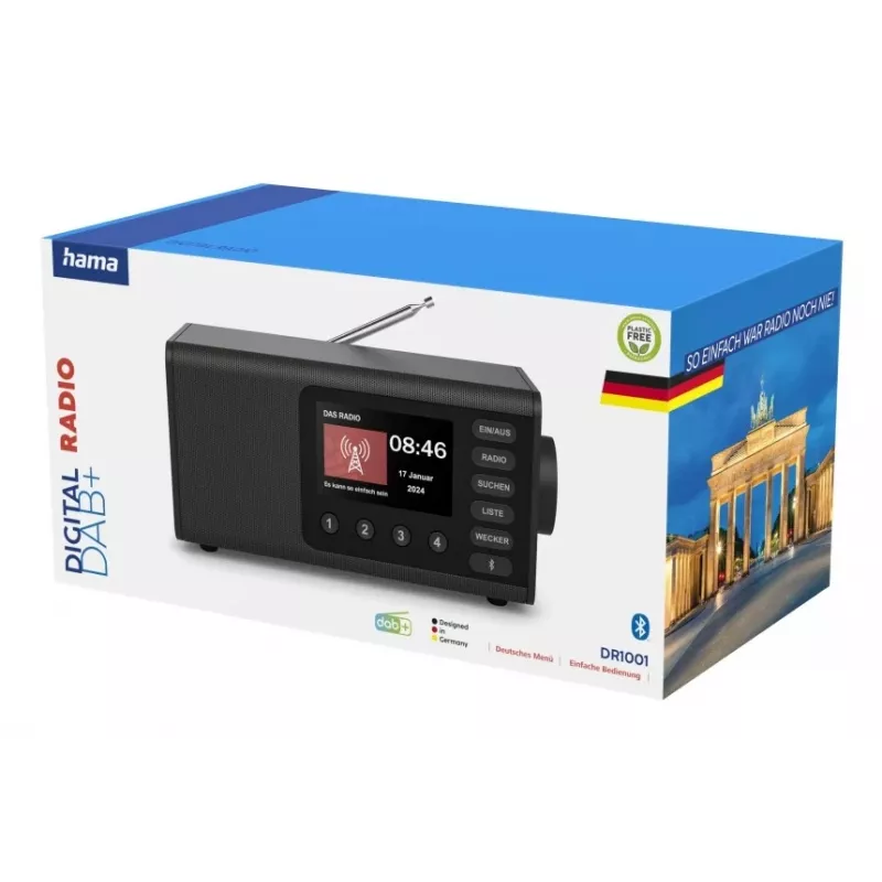 Radio osobiste Hama DR1001 cyfrowe DAB DAB+ FM 5 W Wyświetlacz TFT