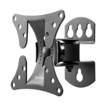 Manhattan Pivoting Wall Mount for TV & Monitors (Tilt and Swivel), For screens 13 inch to 27 inch, VESA compatibility: all between 75x75mm and 100x100mm - check the dimensions of the four mounting holes on back of screen to ensure it fits, Single Stud Bracket, Max 30kg