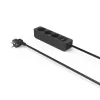 Hama 00223013 listwa zasilająca 1.4 m 3 gniazda AC Wewnętrzna Czarny