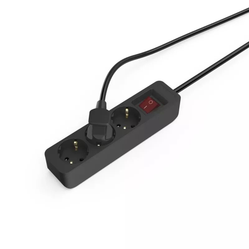 Hama 00223013 listwa zasilająca 1.4 m 3 gniazda AC Wewnętrzna Czarny