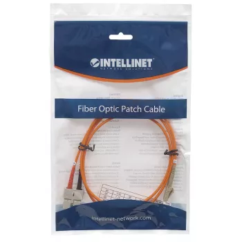 Kabel światłowodowy patchcord Intellinet, OM1, LC/SC, 3 m, pomarańczowy, dupleks, wielomodowy, 62,5/125 µm, LSZH, światłowód, dożywotnia gwarancja
