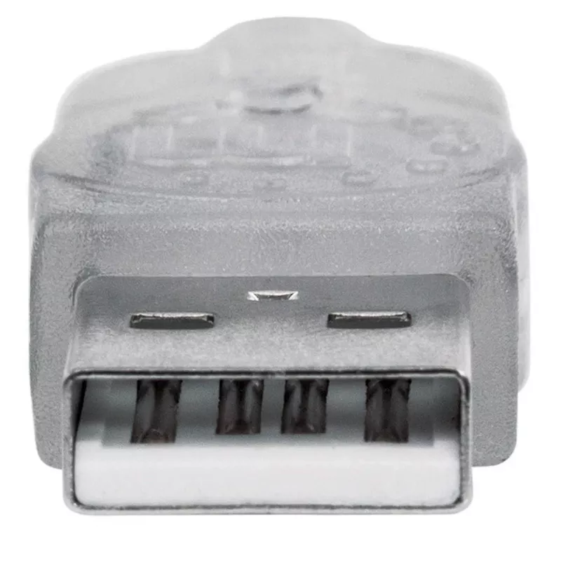 Manhattan Kabel przedłużający USB-A do USB-A, 1,8 m, męski na żeński, 480 Mb/s (USB 2.0), Hi-Speed USB, półprzezroczysty srebrny, dożywotnia gwarancja