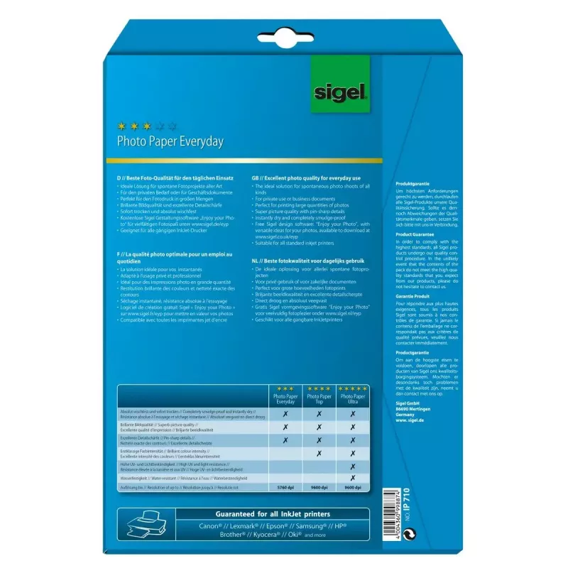 Papier do druku A4 Sigel IP710 Błyszczący 20 arkuszy Biały