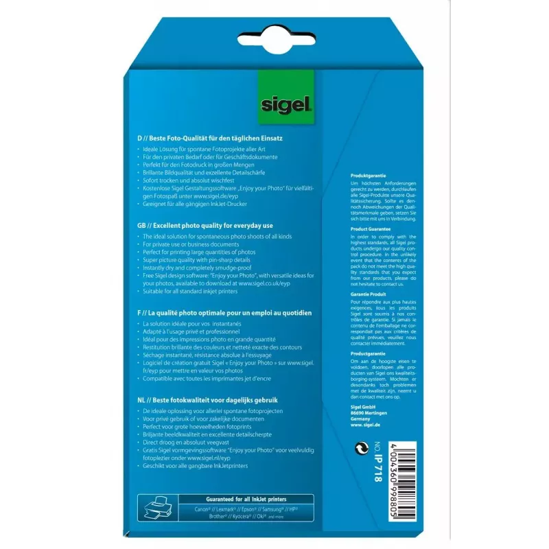 Papier fotograficzny błyszczący Sigel IP718