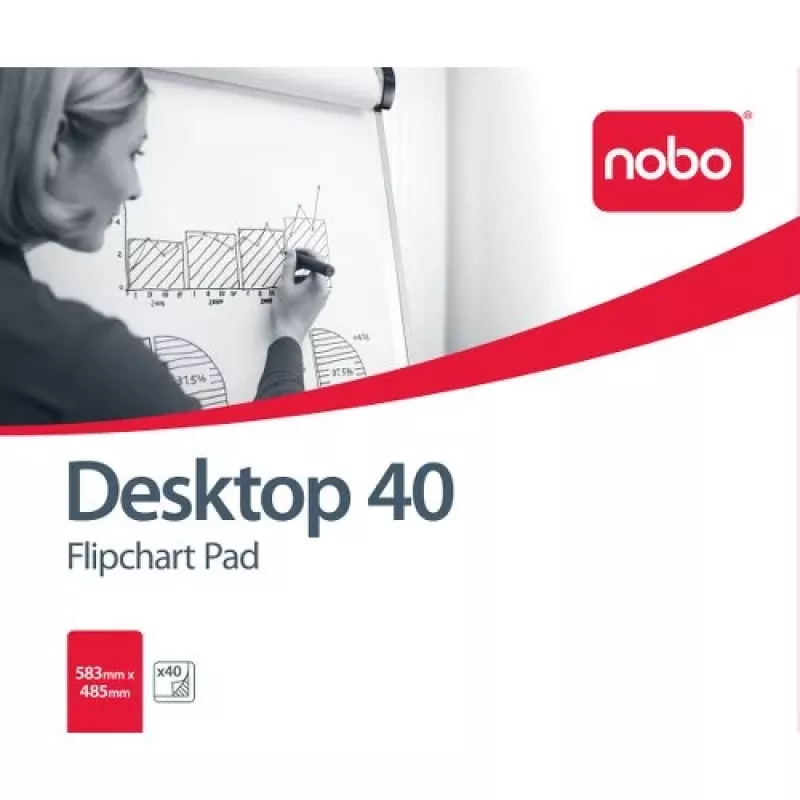 Nobo blok flipchart gładki 580x480 40 arkuszy, biały, gładki, B1, 40 stron, 580 mm, 485 mm