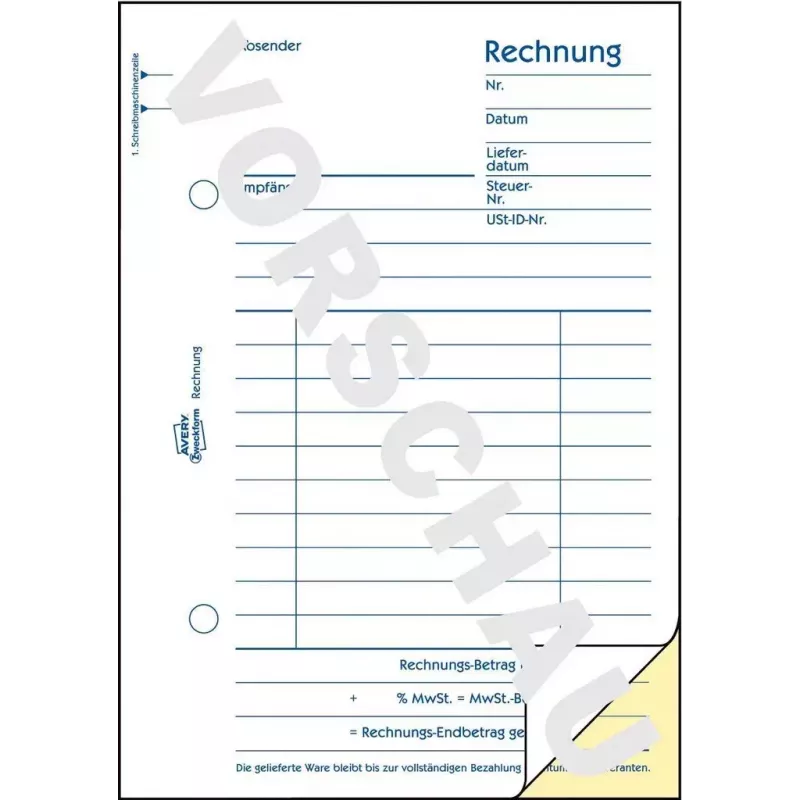 Książka formularzy księgowych A6 Avery 1732