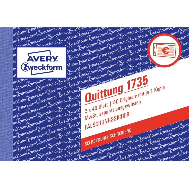 Książka formularzy księgowych A6 Avery 1735