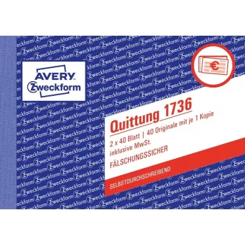 Formularz/książka rachunkowa A6 Avery 1736