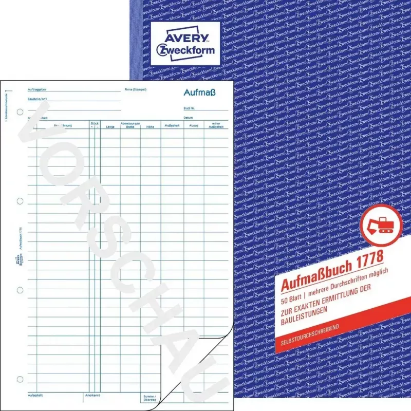 Formularz/księga rachunkowa AVERY 1778