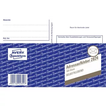 Etykieta samoprzylepna Avery 2824 prostokątna biała