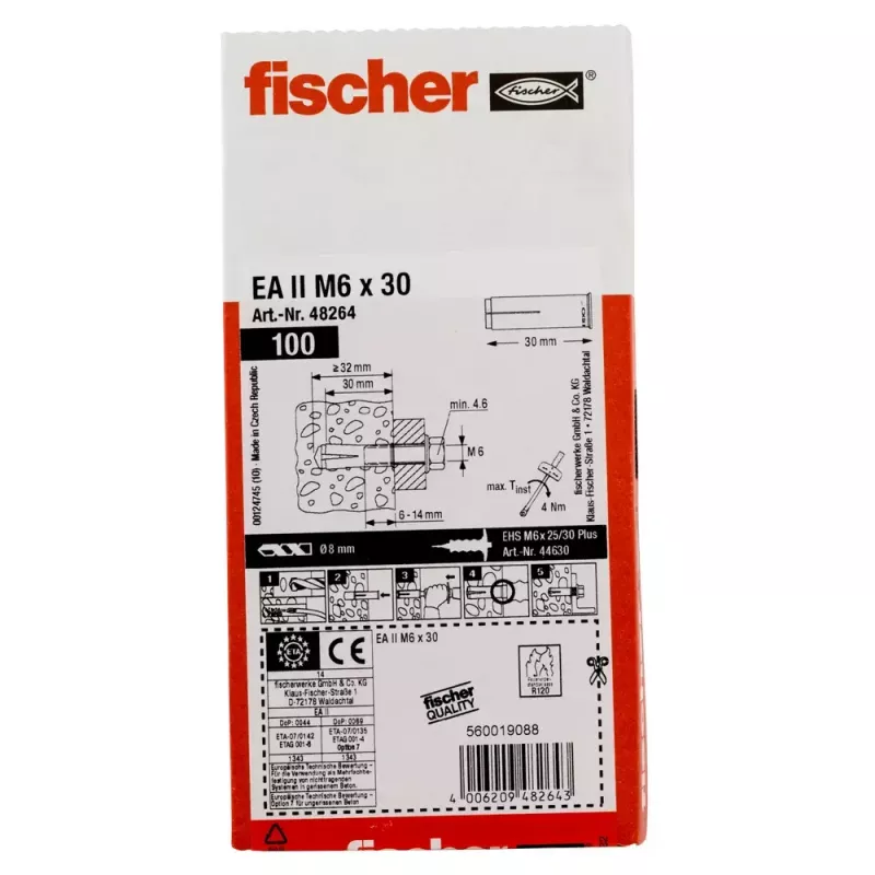 Kotwa Fischer EA II M6 100 szt. 30 mm