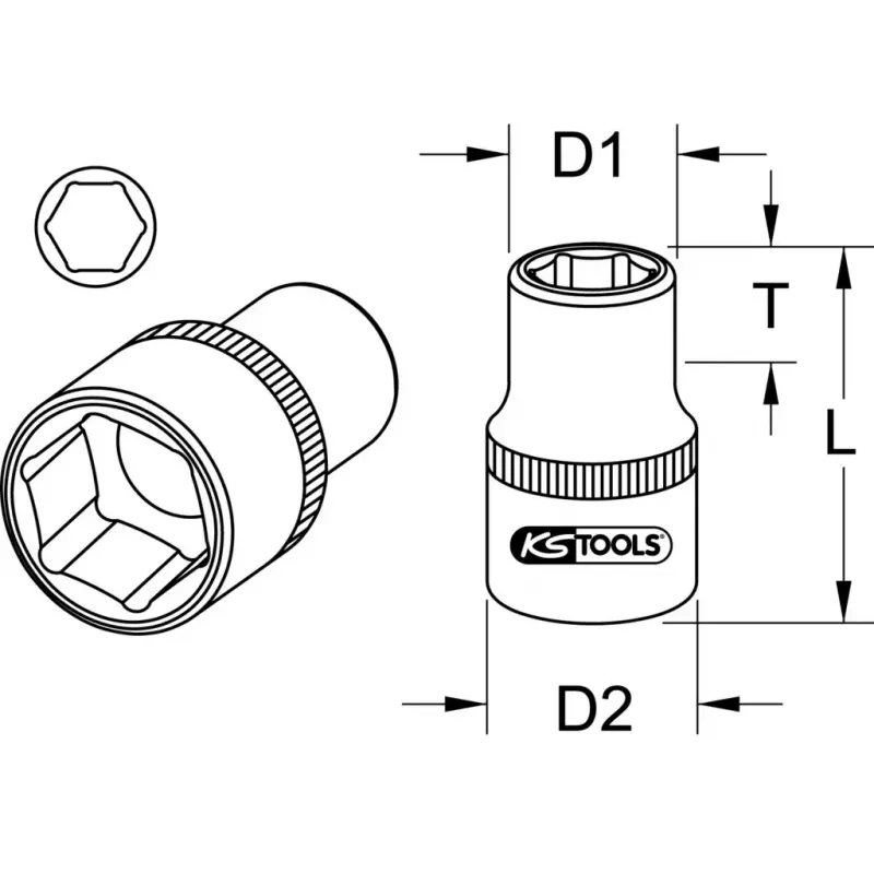 Socket KS Tools 917.1410 1/4 cala Napęd 1 Główka 13g