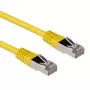 Patchcord ACT żółty 10 metrów LSZH SFTP CAT6A ze złączami RJ45
