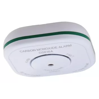 Detektor gazu Olympia 6121 — tlenek węgla (CO), alarm 85 dB, zasilany bateriami (AAA 1,5 V), biały