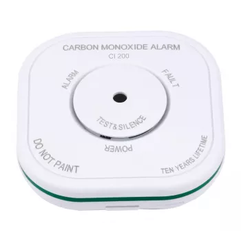 Detektor gazu Olympia 6121 — tlenek węgla (CO), alarm 85 dB, zasilany bateriami (AAA 1,5 V), biały