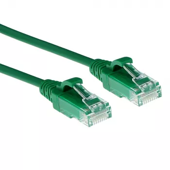 Kabel krosowy ACT zielony 3 metry LSZH U/UTP CAT6 slimline do centrów danych, bez zaczepów, ze złączami RJ45
