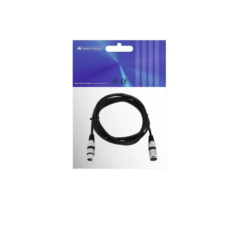 Kabel audio XLR 3-pin Omnitronic 3022047N 3 m Czarny