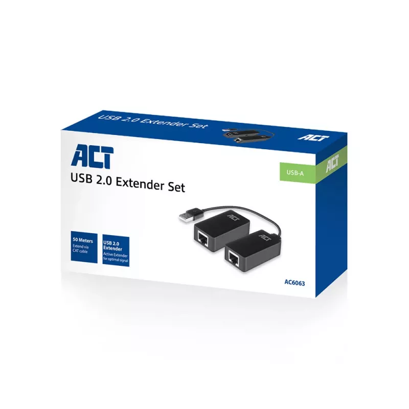 Zestaw przedłużacza USB ACT przez UTP, do 50 metrów