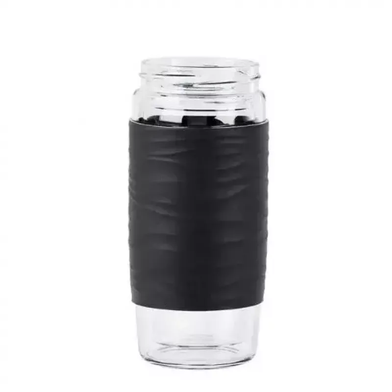 EMSA N20803 Kubek do herbaty, 420 ml, czarny, z wkładem sitkowym