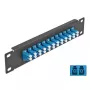 Fiber Optic Patch Panel DeLOCK 10 cali 12 portów LC Duplex niebieski 1U czarny