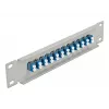 Patch panel światłowodowy DeLOCK 10 cali 12 portów LC Duplex niebieski 1U szary