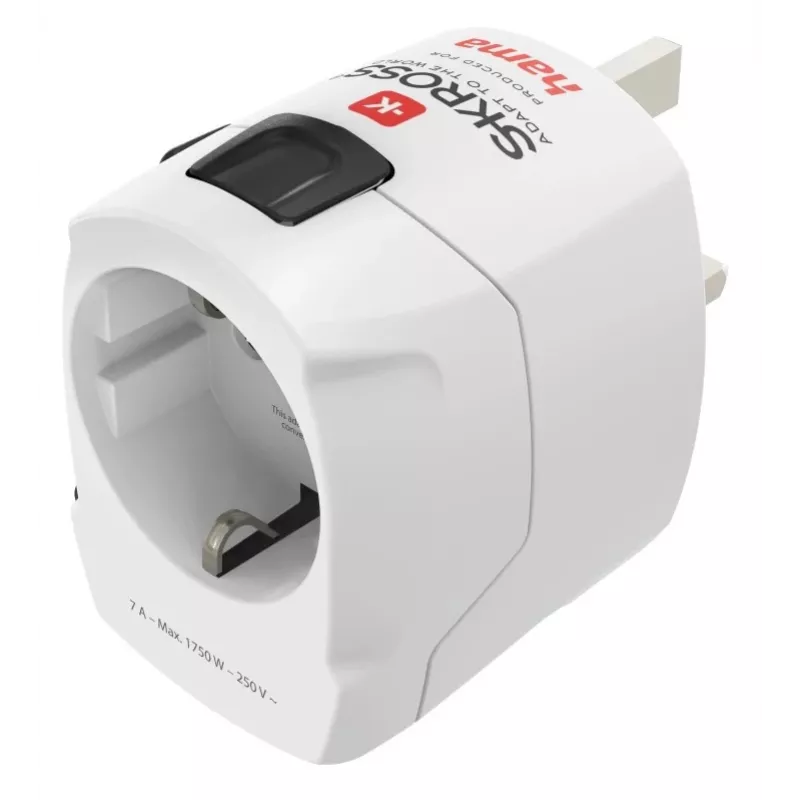 Hama World Travel Pro uniwersalny adapter zasilania Typ F Biały