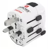 Hama World Travel Pro uniwersalny adapter zasilania Typ F Biały