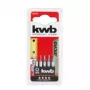 Zestaw końcówek wkrętakowych KWB 128440 — 5 szt., końcówki Hex (imperial), rozmiary metryczne 0.7, 0.9, 1.3, 1.5, 2 mm, długość 28 mm