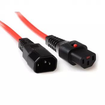 ACT Powercord C13 IEC Lock C14 czerwony 1,5 m 10 A 230 V