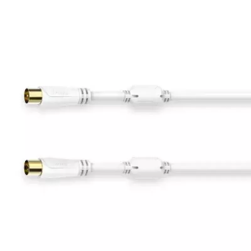 Kabel koncentryczny Hama 00205247 3 m Biały Złącza koncentryczne