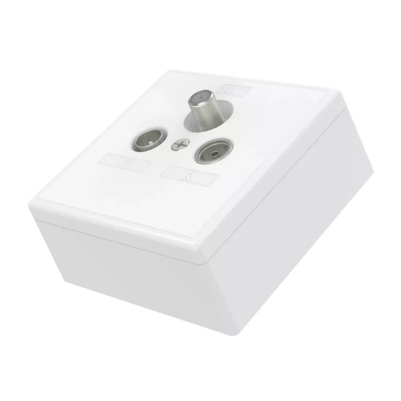 Hama 00205288 gniazdo SAT + TV + Radio Białe