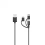 Hama 00200617 Kabel USB USB 2.0 0.75 m USB A USB C/Micro USB A/Lightning Czarny