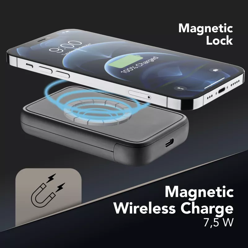 Cellularline Bezprzewodowy powerbank MAG 5000 Przenośna ładowarka kompatybilna z systemem MagSafe