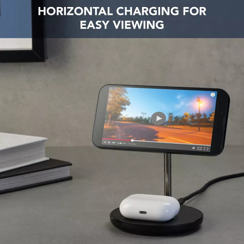 Cellularline Mag Duo Wireless Charger 2-w-1 bezprzewodowa podstawka ładująca do urządzeń Apple