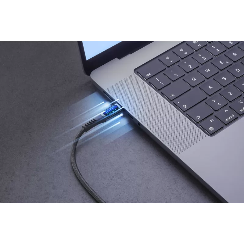 Cellularline Display kabel Kabel USB-C ze zintegrowanym wyświetlaczem LCD
