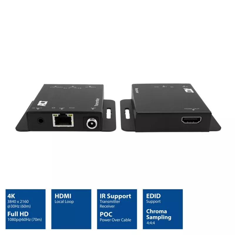 Zestaw przedłużacza ACT 4K HDMI 1.4 przez CAT6 UTP z obsługą IR, 40 metrów