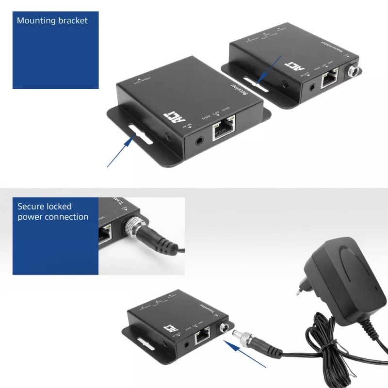 Zestaw przedłużacza ACT 4K HDMI 1.4 przez CAT6 UTP z obsługą IR, 40 metrów