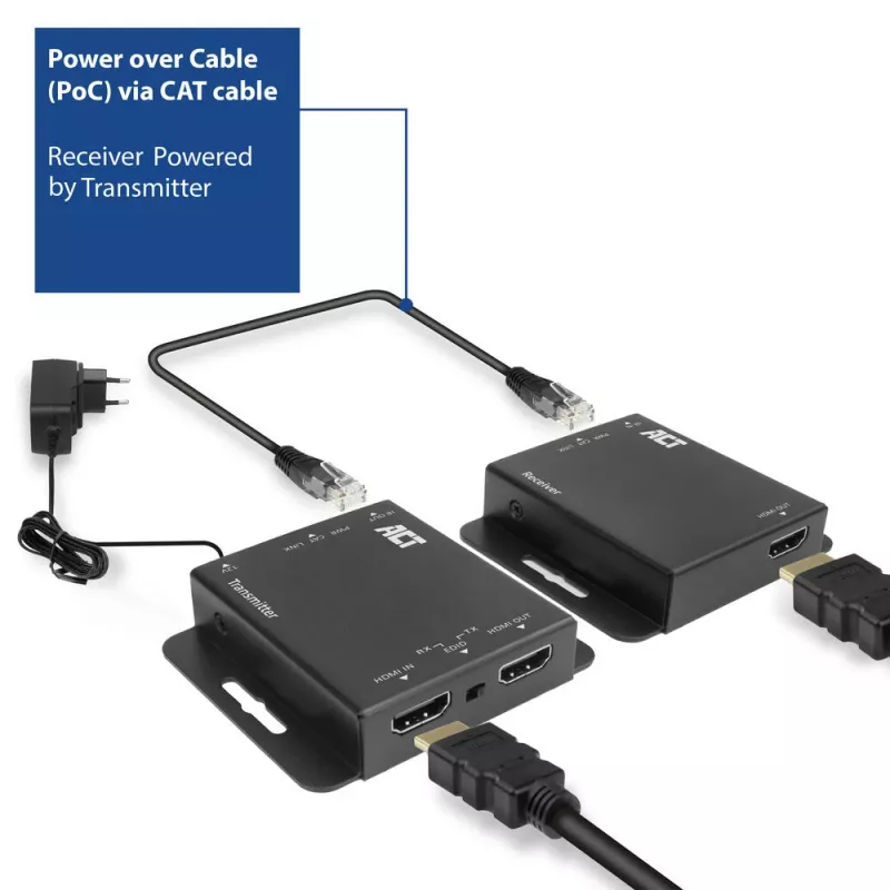 Zestaw przedłużacza ACT 4K HDMI 1.4 przez CAT6 UTP z obsługą IR, 40 metrów