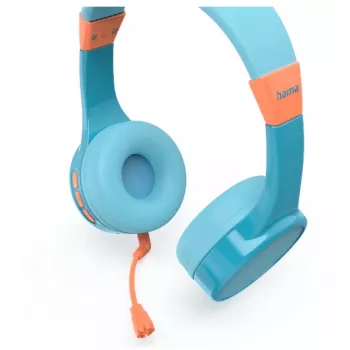 Hama Teens Guard II Zestaw słuchawkowy Bezprzewodowy Nagłowny Rozmowy/Muzyka USB Type-C Bluetooth Niebieski, Pomarańczowy