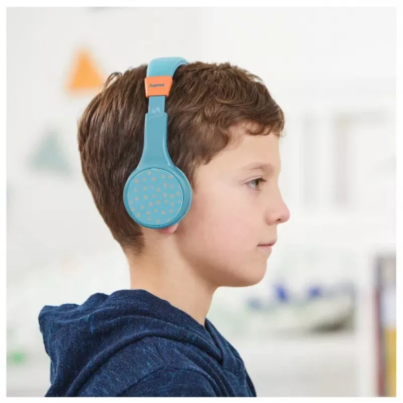 Hama Teens Guard II Zestaw słuchawkowy Bezprzewodowy Nagłowny Rozmowy/Muzyka USB Type-C Bluetooth Niebieski, Pomarańczowy
