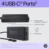 HP 4K USB-C Multiport Hub, USB Type-C, USB Type-C, 10000 Mbit/s, 3840 x 2160, czarny, 65 W