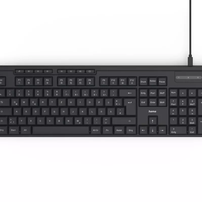 Hama CK-200 klawiatura Dom/Biuro USB QWERTZ niemiecka Czarna