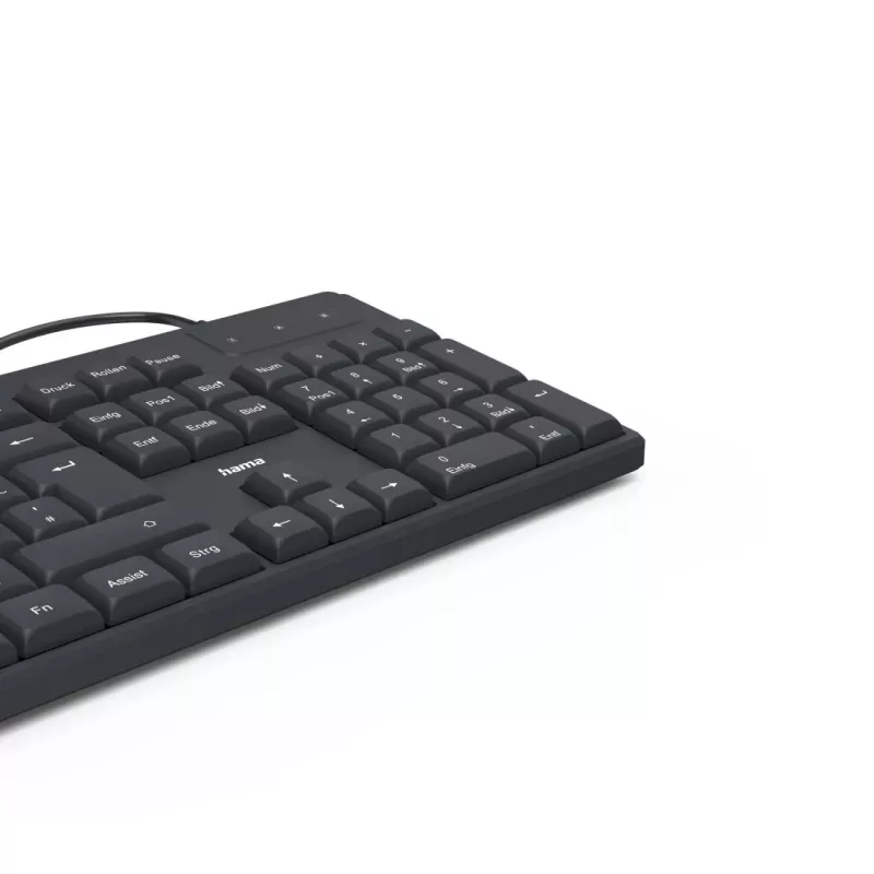 Hama CK-200 klawiatura Dom/Biuro USB QWERTZ niemiecka Czarna